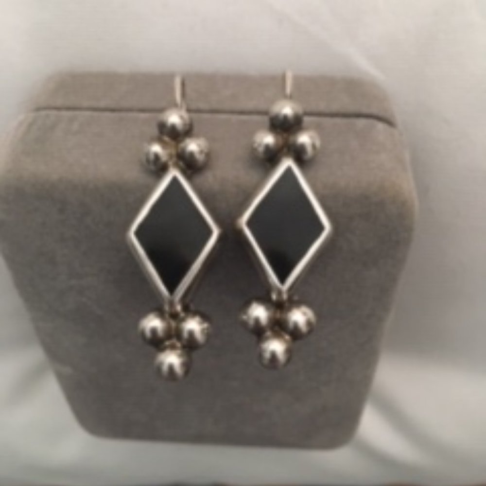 Silver and Onyx earrings - 925